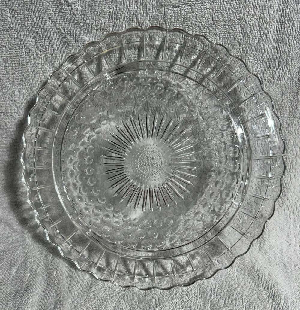 Federal Glass Winchester Cake Plate 11.25 Inch Clear